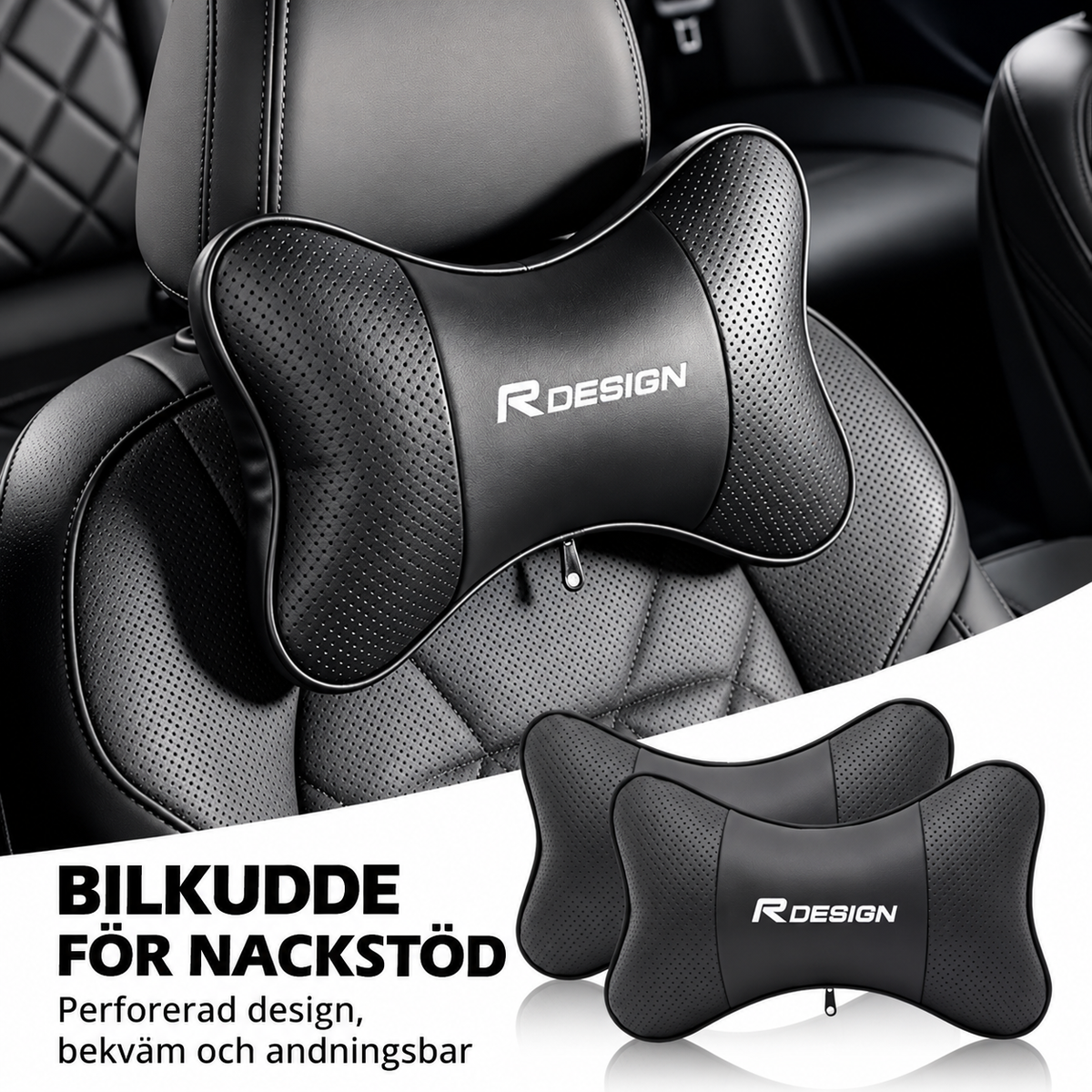 Nackkudde R-Design – Ergonomiskt Nackstöd för Bil 2-Pack