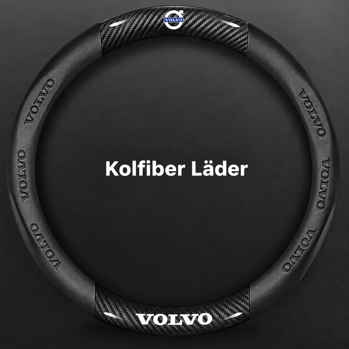 Rattöverdrag Volvo-Kompatibel Kolfiber Läder