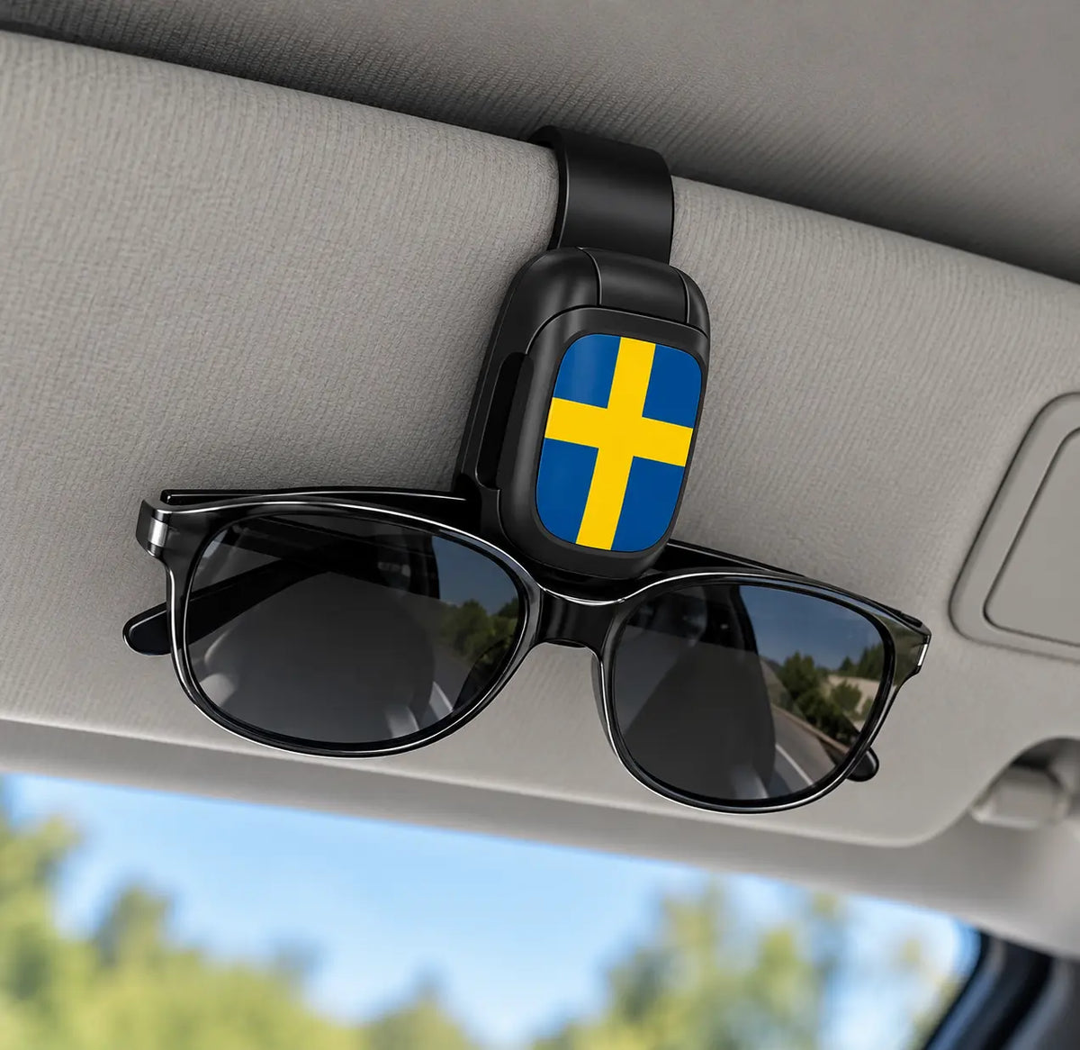 Solglasögonhållare Svenska Flagga Till Bilen