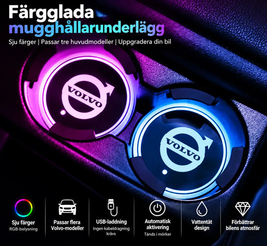 Mugghållarunderlägg LED RGB 2-Pack