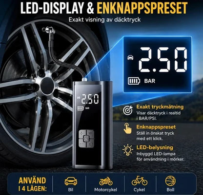 Däckpump Trådlös Digital LED Display
