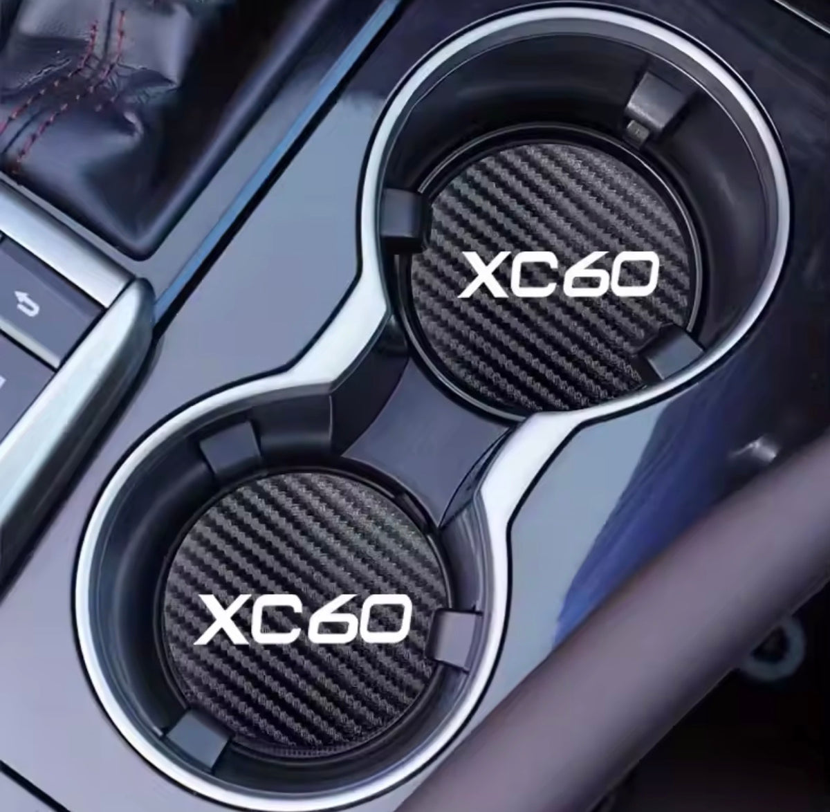 Mugghållarinsats Passande XC60 Svarta 2-Pack