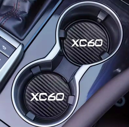 Mugghållarinsats Passande XC60 Svarta 2-Pack