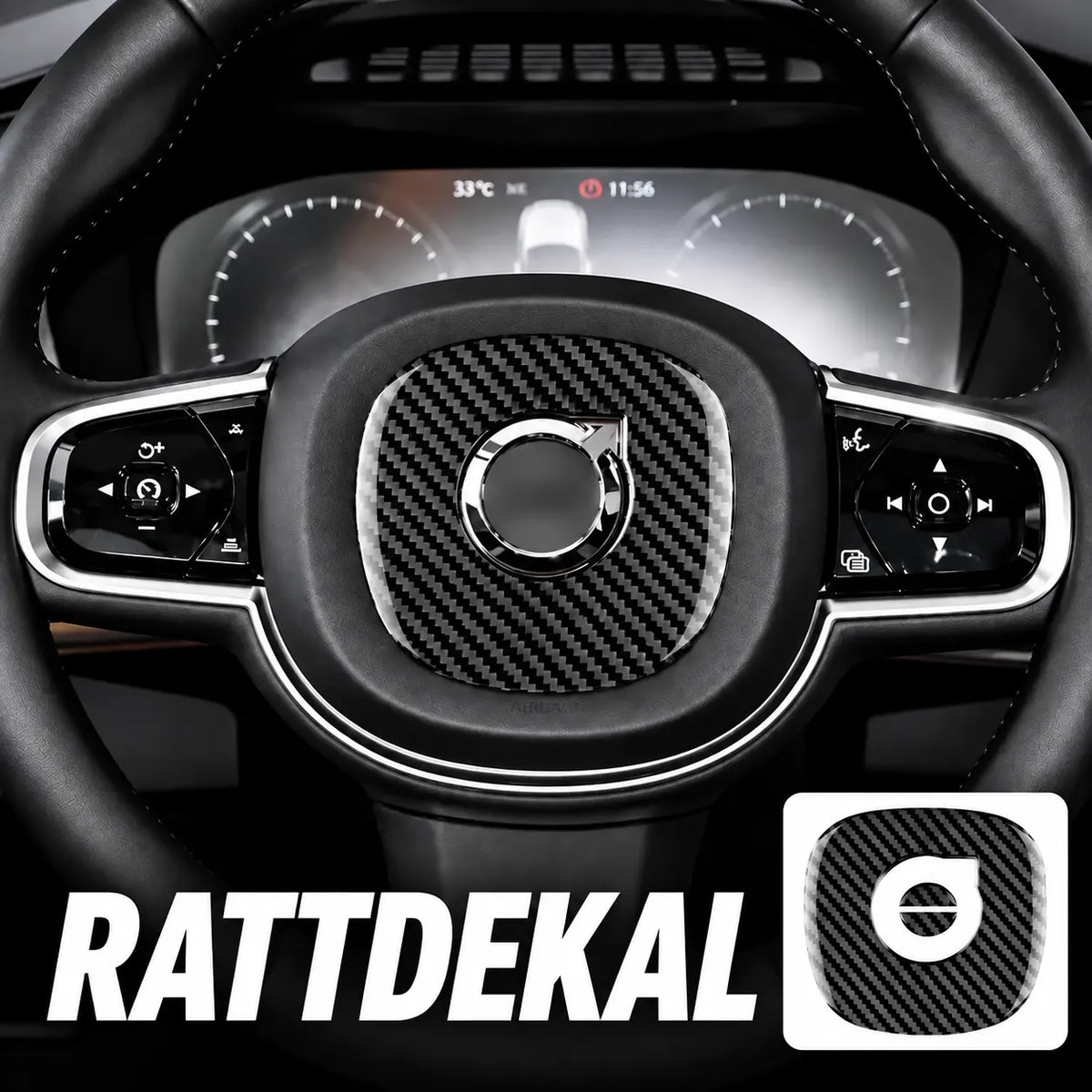 Rattdekal Kolfiber Passande XC60 XC90 S90 V90