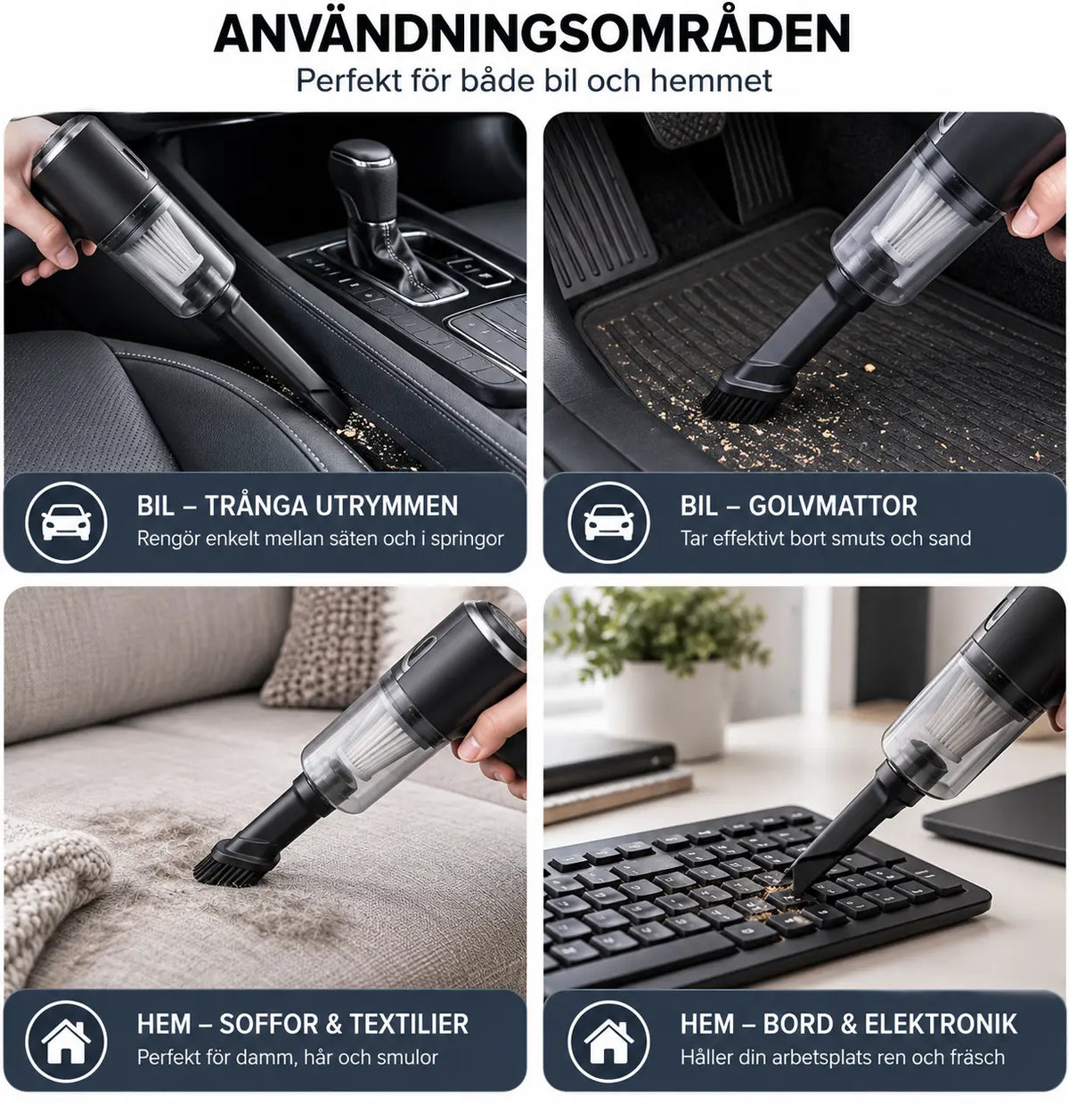 Trådlös Mini Dammsugare För Bil/Hemmet