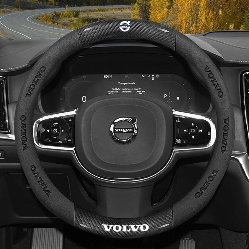 Rattöverdrag Volvo-Kompatibel Kolfiber Läder