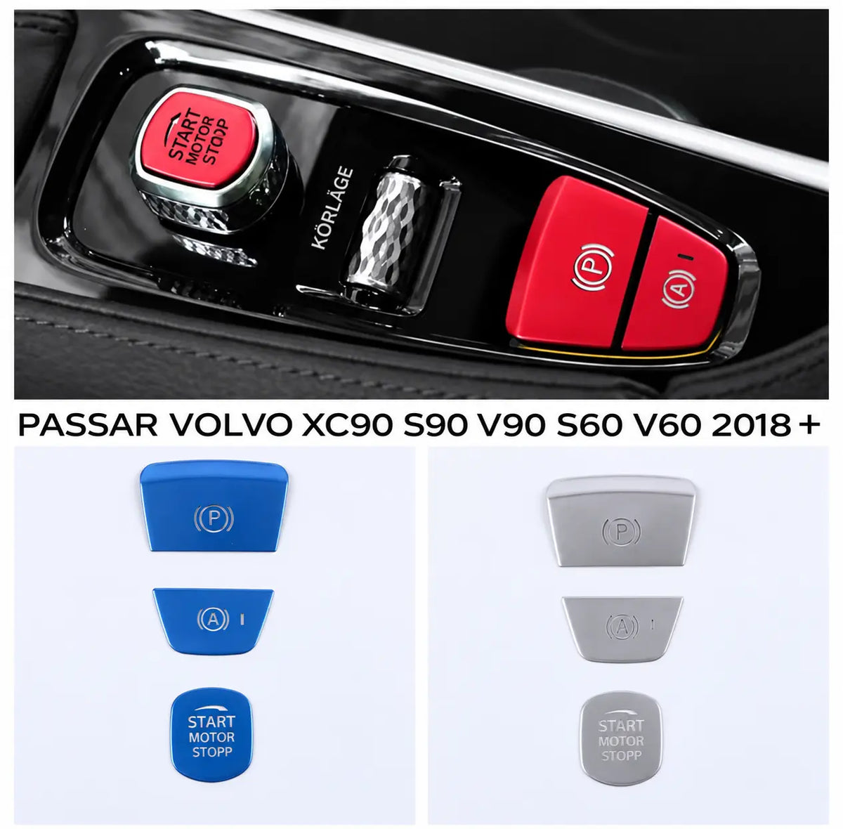 Start/Stop & Parkeringsbroms Knappskydd XC90 S90 V90 S60 V60