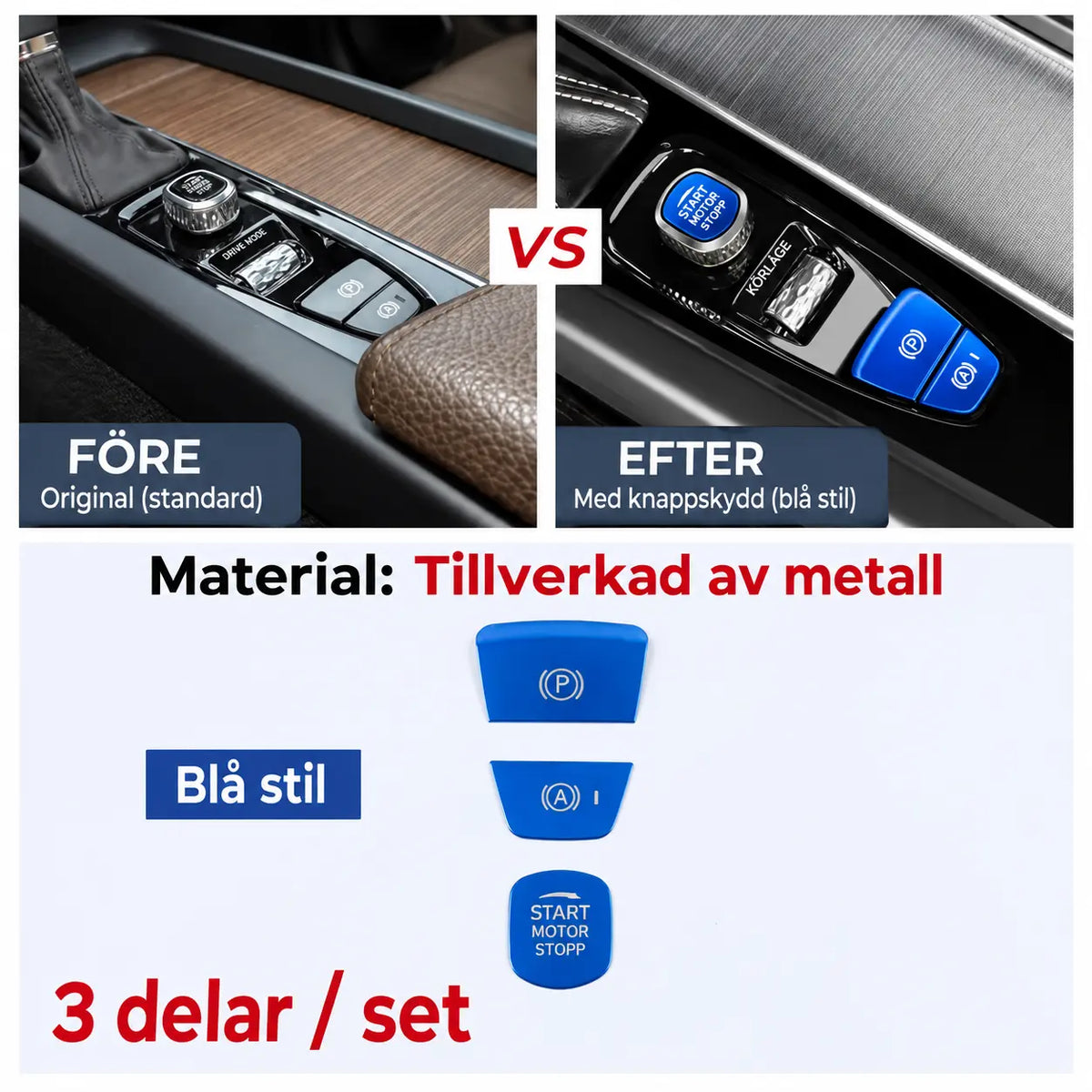 Start/Stop & Parkeringsbroms Knappskydd XC90 S90 V90 S60 V60